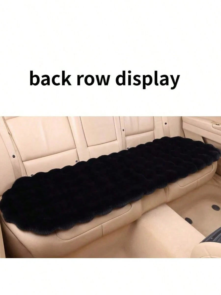 1pc Plush Car Seat Cushion, Single Seat Pad With Backrest, Soft And Warm Fuzzy Car Mat For Winter, Luxurious And Comfortable Riding Experience