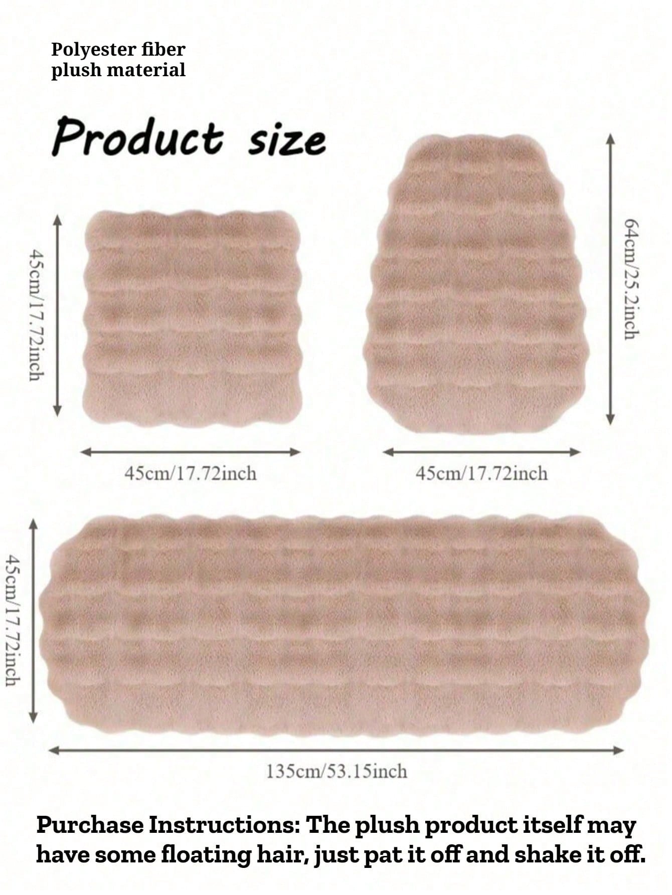 1pc Plush Car Seat Cushion, Single Seat Pad With Backrest, Soft And Warm Fuzzy Car Mat For Winter, Luxurious And Comfortable Riding Experience