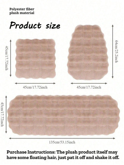 1pc Plush Car Seat Cushion, Single Seat Pad With Backrest, Soft And Warm Fuzzy Car Mat For Winter, Luxurious And Comfortable Riding Experience