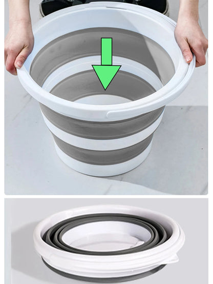 1pc Portable Collapsible Plastic Silicone Bucket, Foldable Car Wash Basin, Large Capacity Fishing Pail, Household Water Storage Bucket Home Bathroom Decor Fall Decor Back To School
