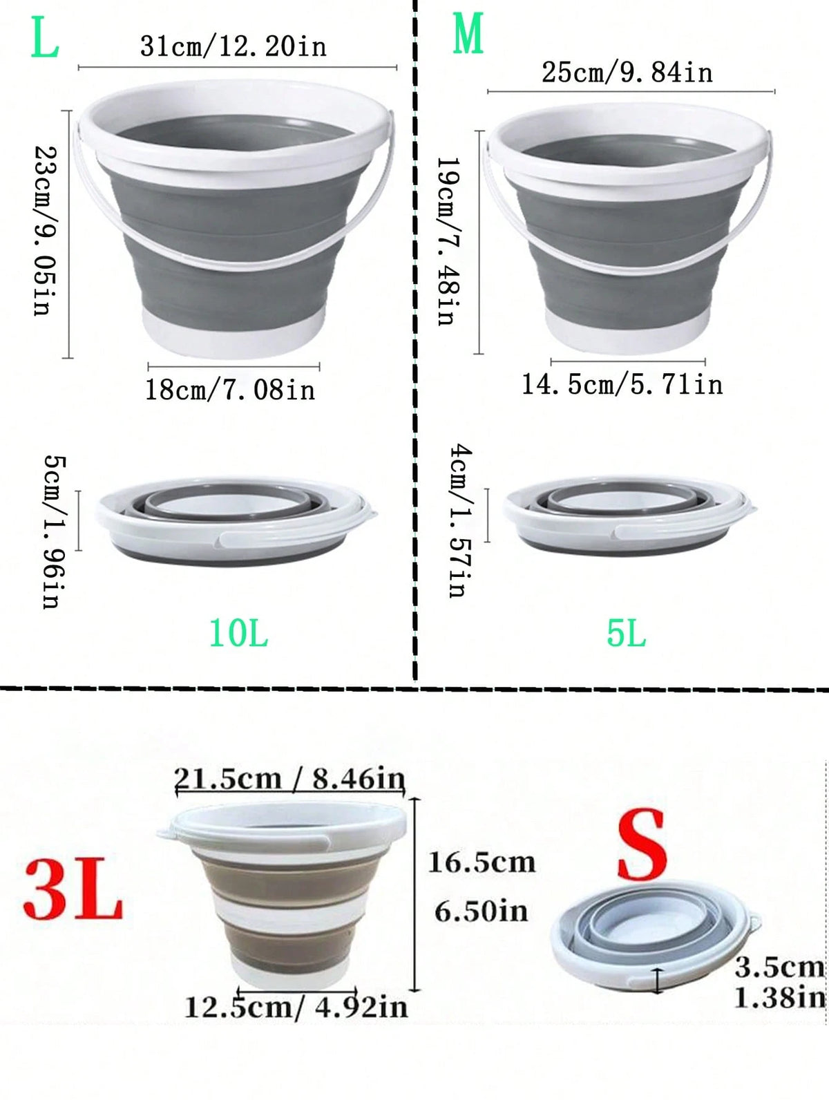 1pc Portable Collapsible Plastic Silicone Bucket, Foldable Car Wash Basin, Large Capacity Fishing Pail, Household Water Storage Bucket Home Bathroom Decor Fall Decor Back To School