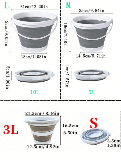 1pc Portable Collapsible Plastic Silicone Bucket, Foldable Car Wash Basin, Large Capacity Fishing Pail, Household Water Storage Bucket Home Bathroom Decor Fall Decor Back To School