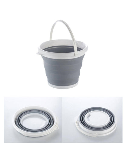 1pc Portable Collapsible Plastic Silicone Bucket, Foldable Car Wash Basin, Large Capacity Fishing Pail, Household Water Storage Bucket Home Bathroom Decor Fall Decor Back To School