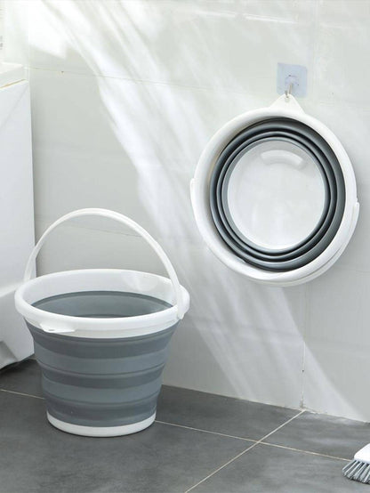 1pc Portable Collapsible Plastic Silicone Bucket, Foldable Car Wash Basin, Large Capacity Fishing Pail, Household Water Storage Bucket Home Bathroom Decor Fall Decor Back To School