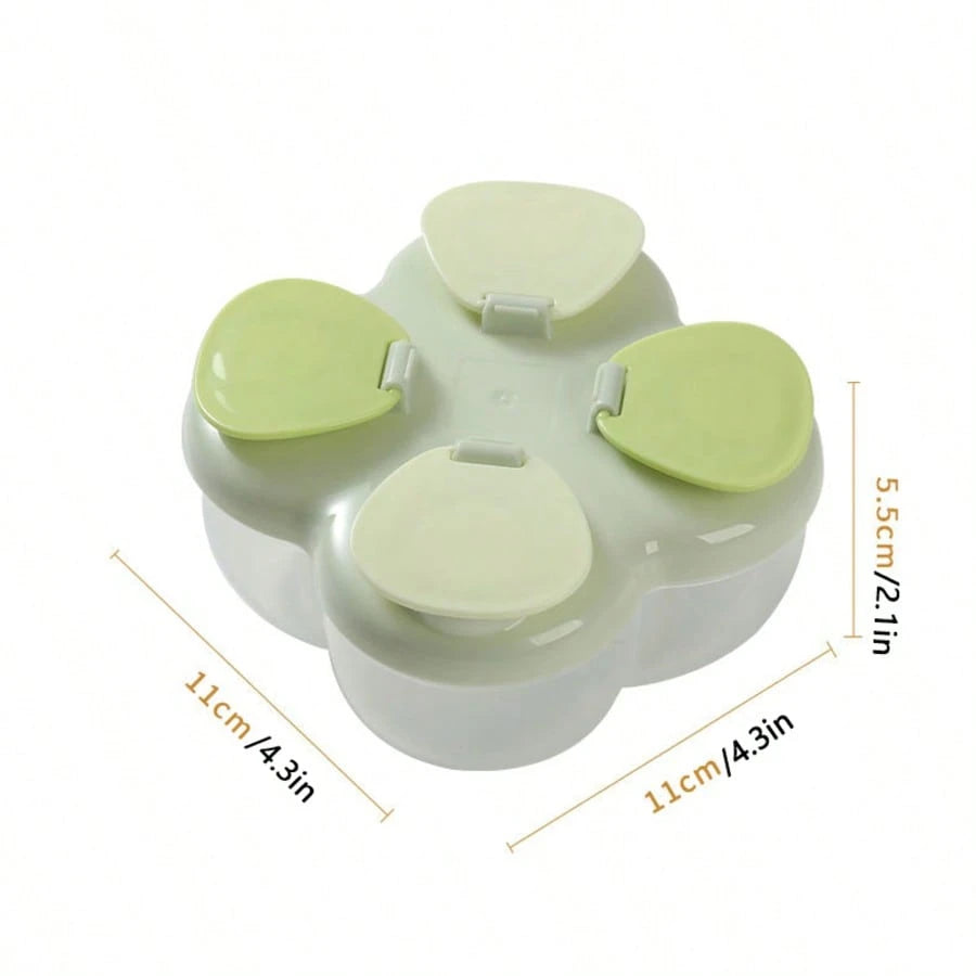 1pc Portable Rotary Milk Powder Dispenser Box, Multi-Compartment Detachable & Easy To Clean Milk Powder Container