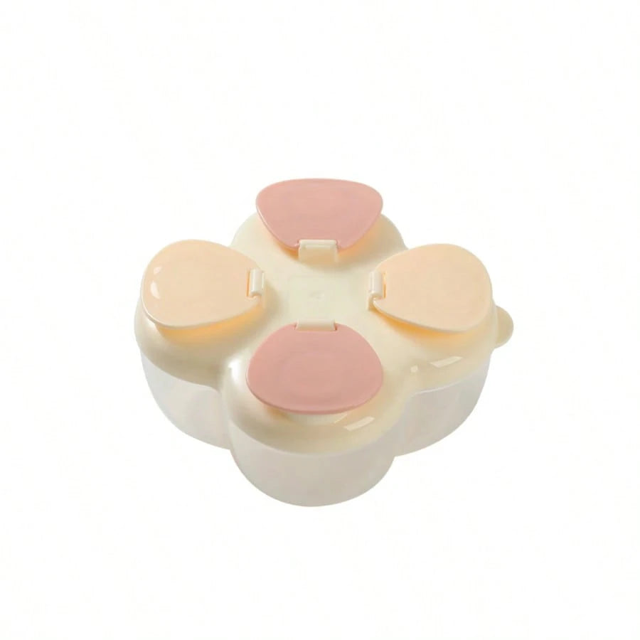 1pc Portable Rotary Milk Powder Dispenser Box, Multi-Compartment Detachable & Easy To Clean Milk Powder Container