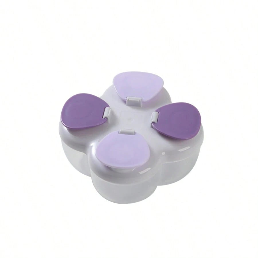 1pc Portable Rotary Milk Powder Dispenser Box, Multi-Compartment Detachable & Easy To Clean Milk Powder Container