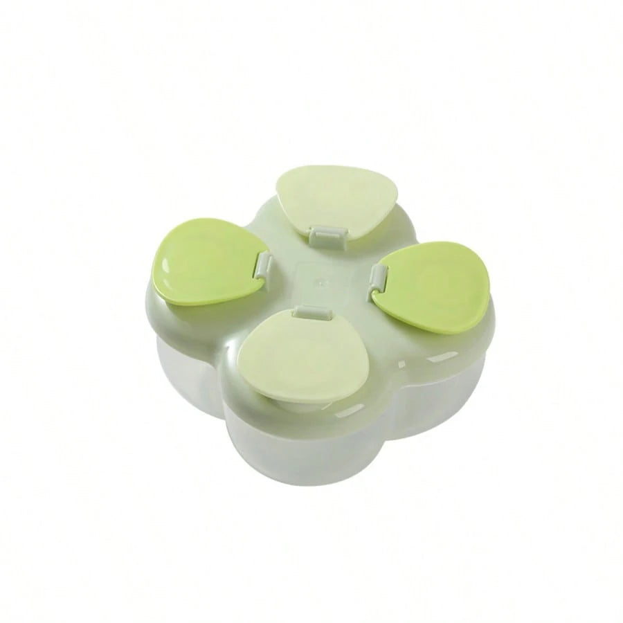 1pc Portable Rotary Milk Powder Dispenser Box, Multi-Compartment Detachable & Easy To Clean Milk Powder Container