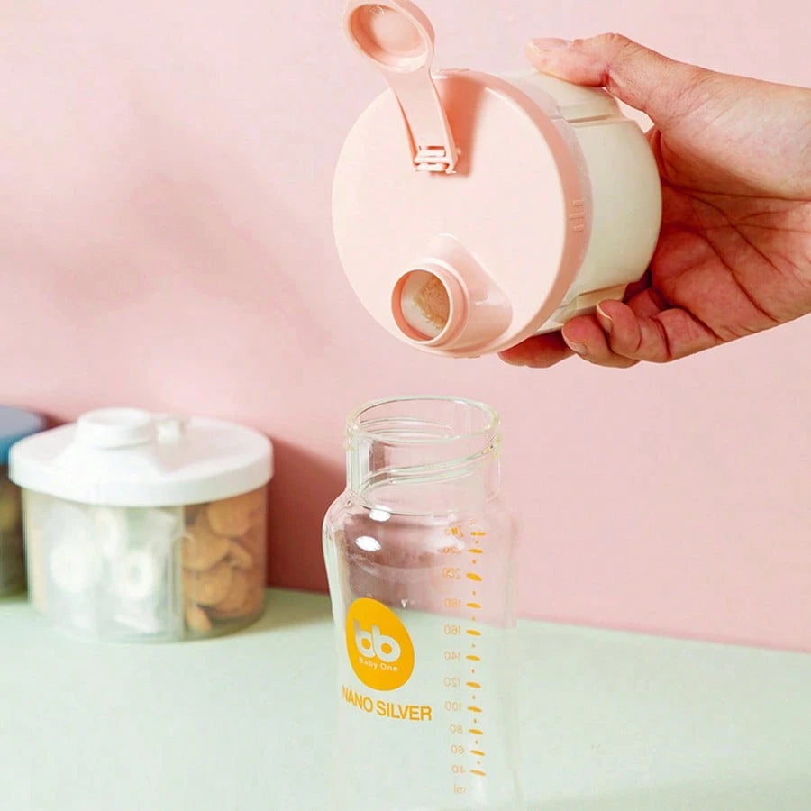 1pc Portable Rotary Milk Powder Dispenser Box, Multi-Compartment Detachable & Easy To Clean Milk Powder Container