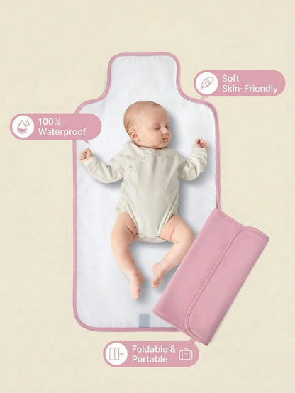 1pc Portable Waterproof Changing Pad With Wipe Pocket, Diaper Changing Mat For Infants, Removable Travel Changing Pad, Great Gift For Baby Shower, Newborn Baby Girl And Boy