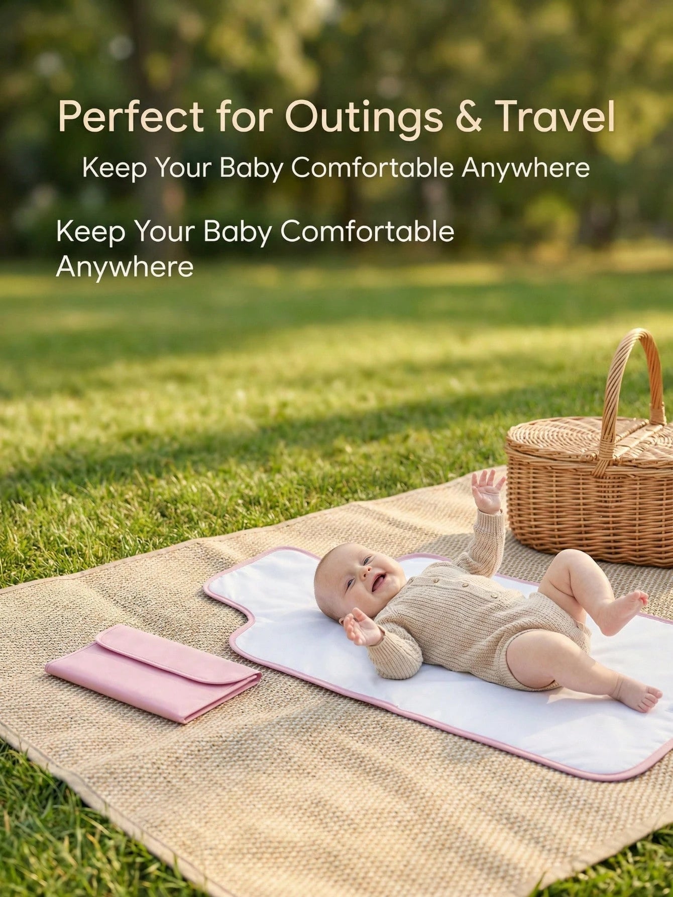 1pc Portable Waterproof Changing Pad With Wipe Pocket, Diaper Changing Mat For Infants, Removable Travel Changing Pad, Great Gift For Baby Shower, Newborn Baby Girl And Boy