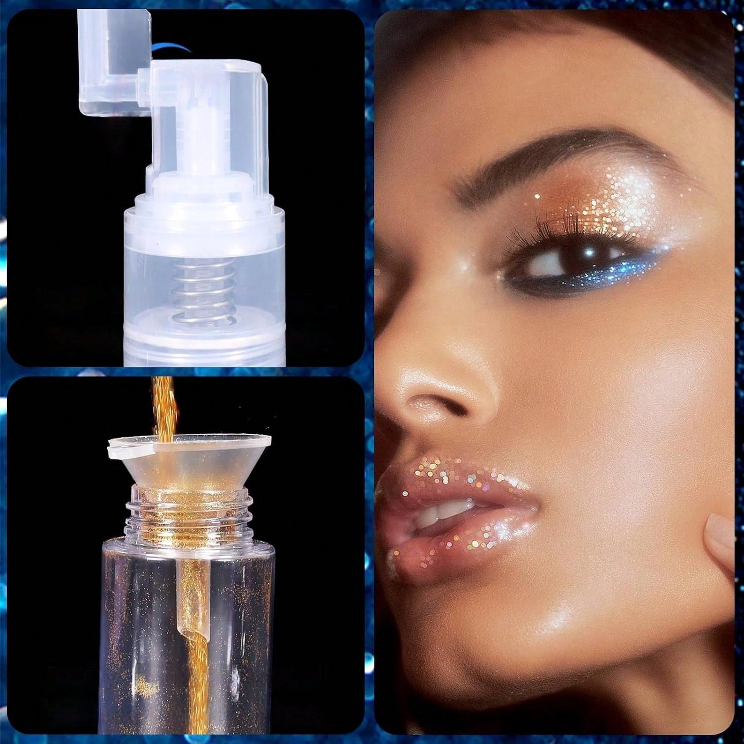 1pc Powder Spray Bottle Travel Spray Bottle Plastic Nail Glitter Portable Refillable Spray Bottle Hair Music Ball Powder Spray And Repackaging Spray
