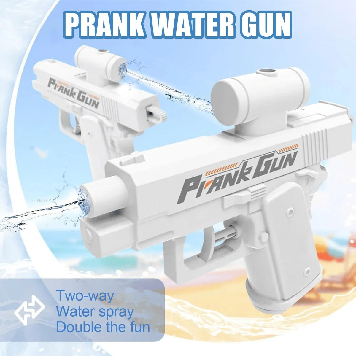 1pc Prank Water Gun, Bidirectional Squirt Gun, Practical Joke Water Gun, Reverse Water Gun, Suitable For Parties And Summer Fun Activities, Funny Novelty Toy, Swimming Pool Beach Water Fight Creative