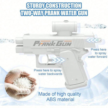 1pc Prank Water Gun, Bidirectional Squirt Gun, Practical Joke Water Gun, Reverse Water Gun, Suitable For Parties And Summer Fun Activities, Funny Novelty Toy, Swimming Pool Beach Water Fight Creative