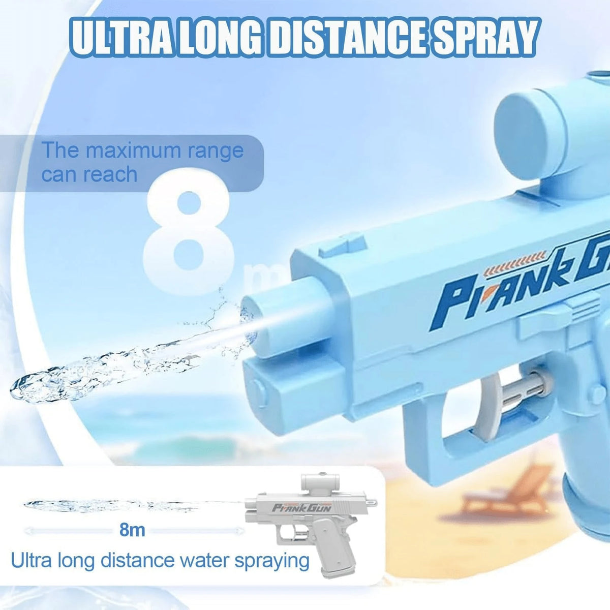 1pc Prank Water Gun, Bidirectional Squirt Gun, Practical Joke Water Gun, Reverse Water Gun, Suitable For Parties And Summer Fun Activities, Funny Novelty Toy, Swimming Pool Beach Water Fight Creative