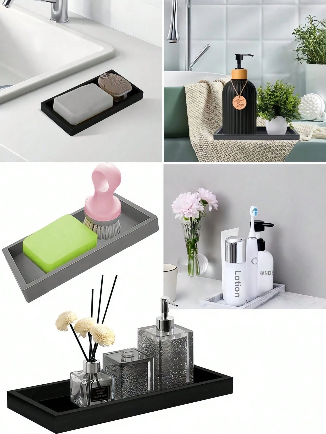 1PC Premium Silicone Storage Tray Organizer For Keys Makeup Jewelry On Bathroom Kitchen Sink Counter Holiday Gift Home Decor Christmas Summer