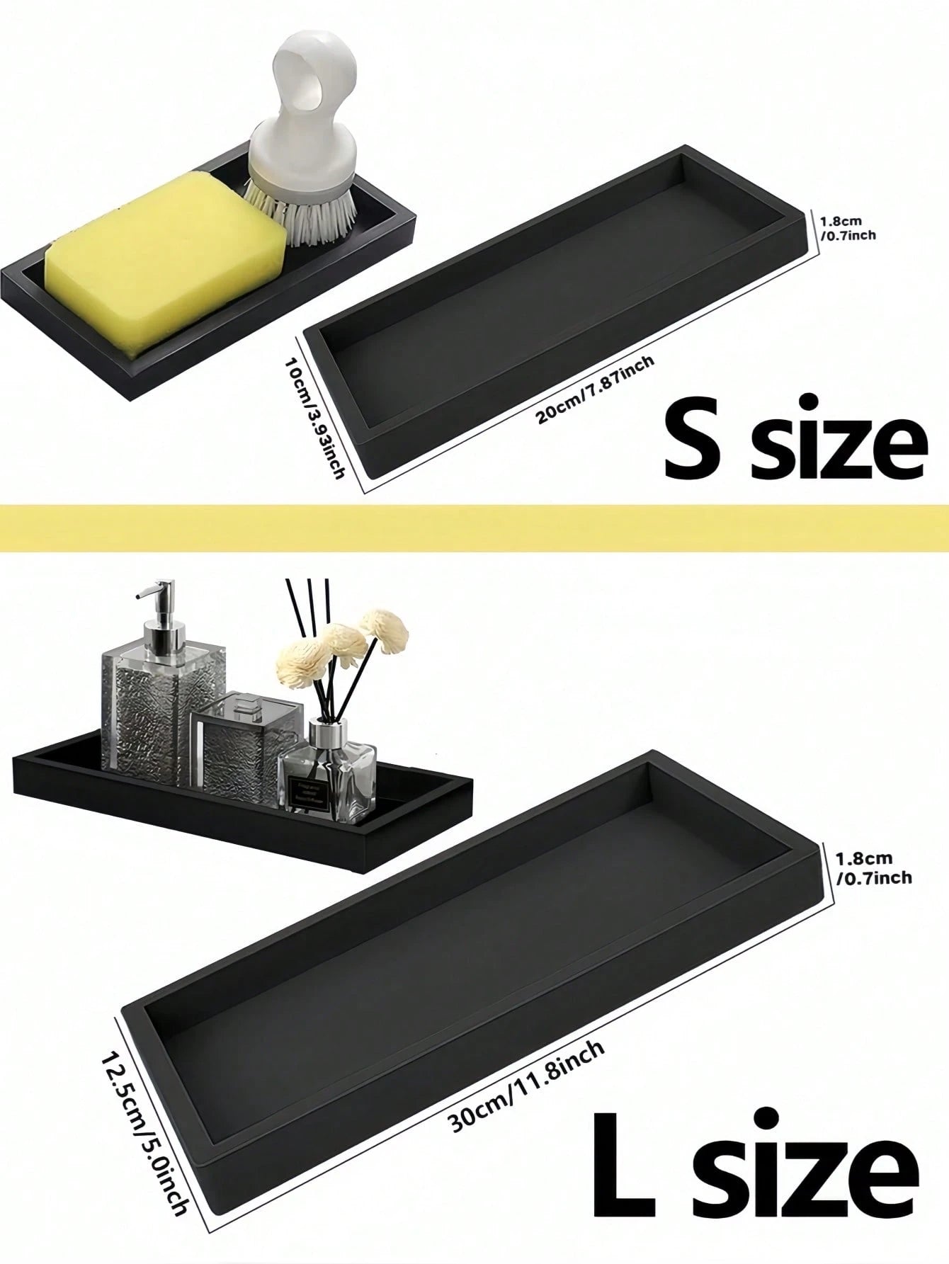 1PC Premium Silicone Storage Tray Organizer For Keys Makeup Jewelry On Bathroom Kitchen Sink Counter Holiday Gift Home Decor Christmas Summer