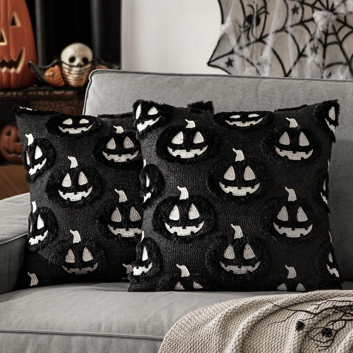 1PC Pumpkin Pattern Decorative Pillowcase, Soft Plush Sofa Cushion Cover, Suitable For Home Holiday Use