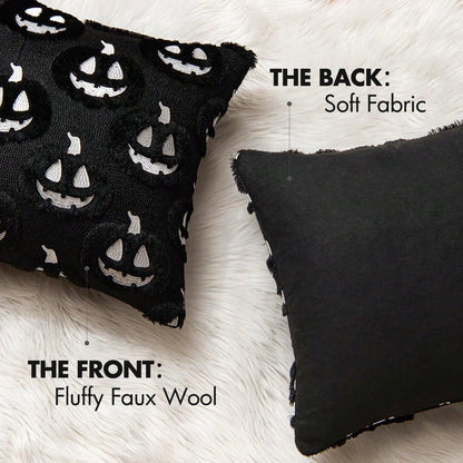 1PC Pumpkin Pattern Decorative Pillowcase, Soft Plush Sofa Cushion Cover, Suitable For Home Holiday Use