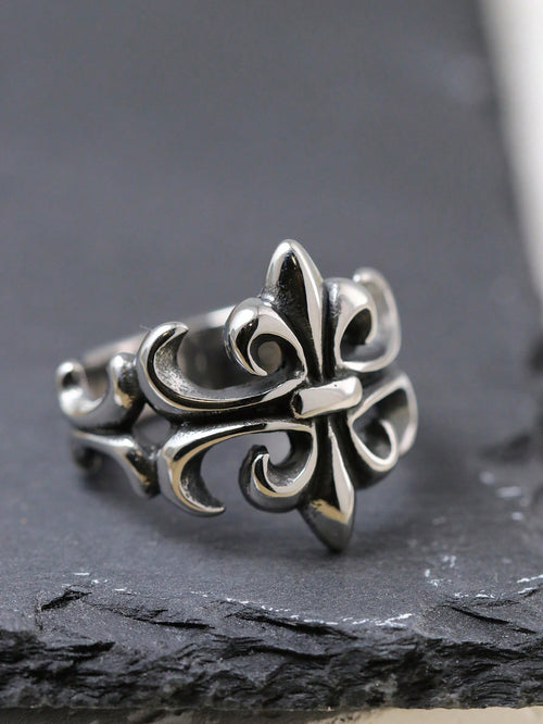 1pc Punk Style Stainless Steel Ring, Cool Gift For Men, Party Accessory