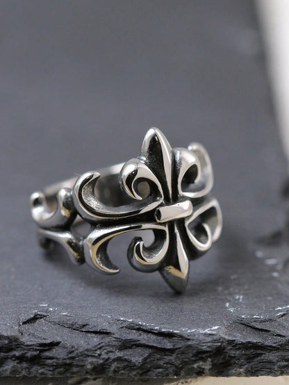 1pc Punk Style Stainless Steel Ring, Cool Gift For Men, Party Accessory