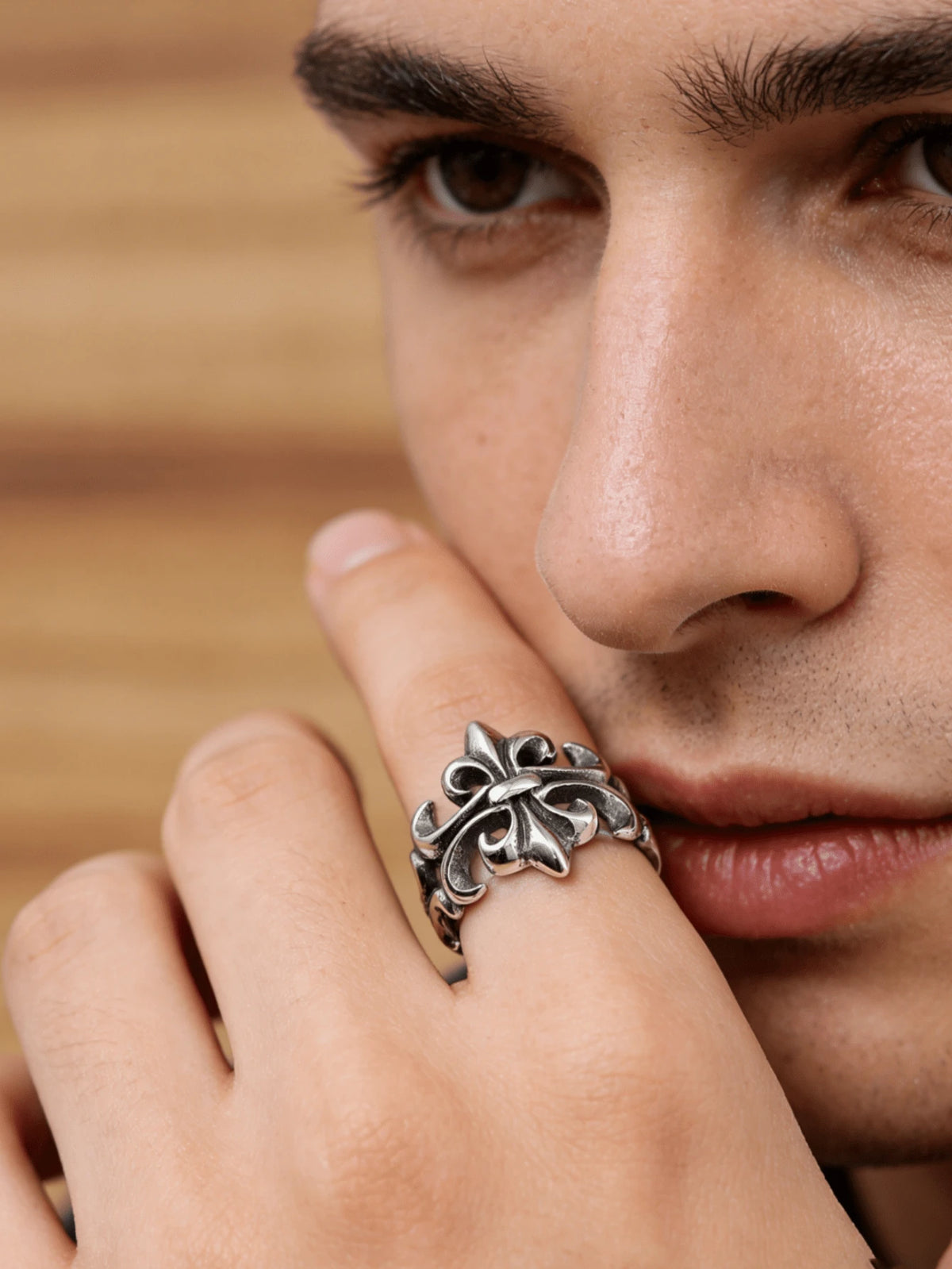 1pc Punk Style Stainless Steel Ring, Cool Gift For Men, Party Accessory
