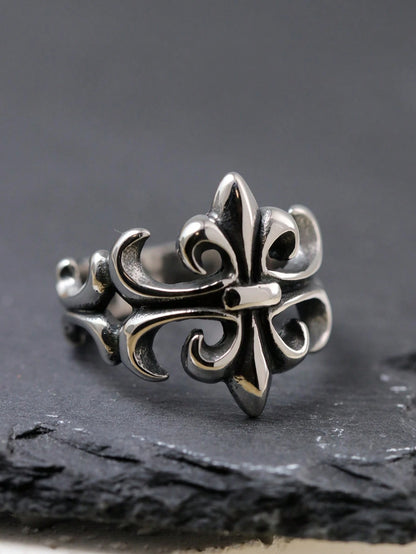 1pc Punk Style Stainless Steel Ring, Cool Gift For Men, Party Accessory