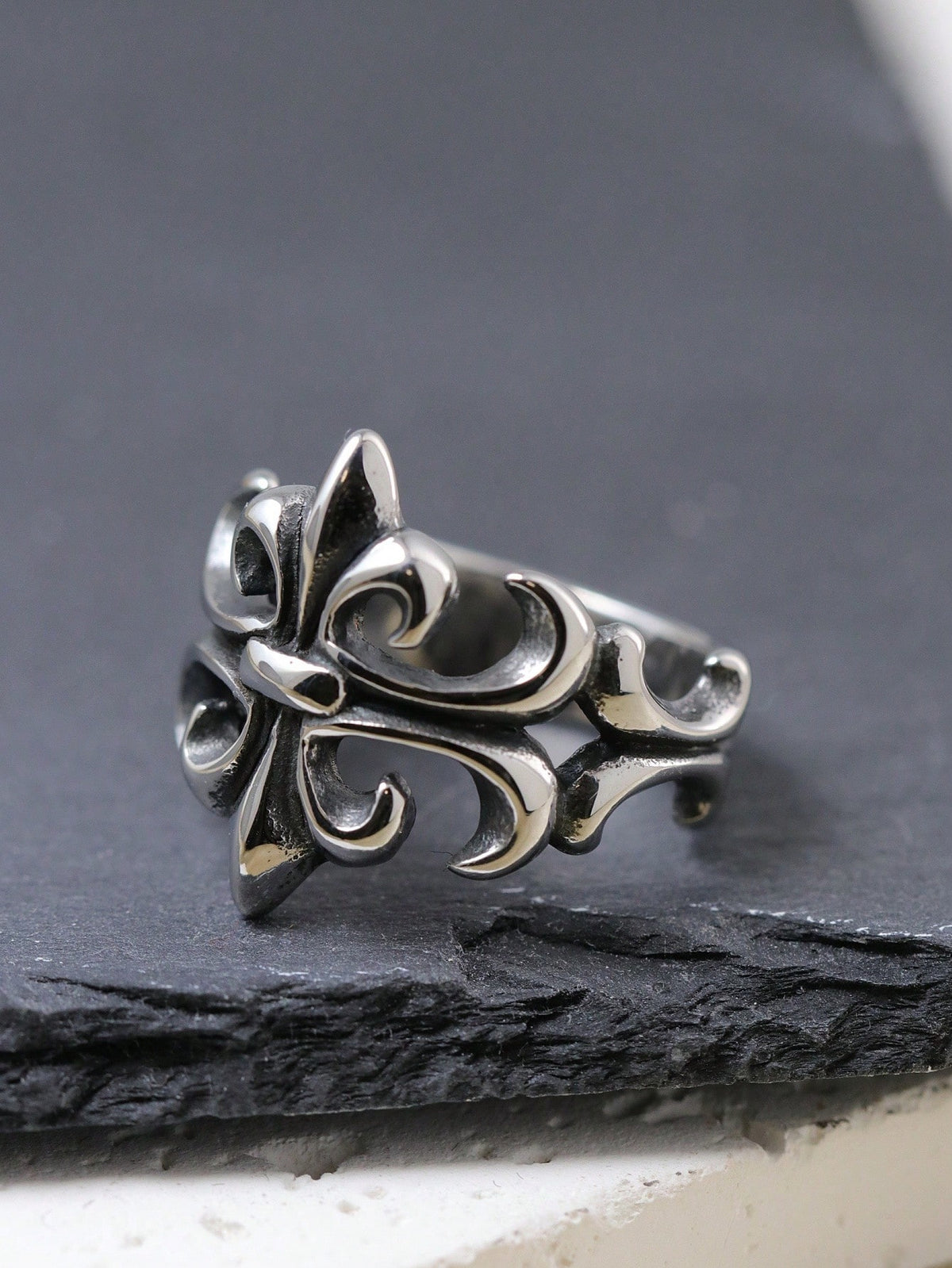 1pc Punk Style Stainless Steel Ring, Cool Gift For Men, Party Accessory