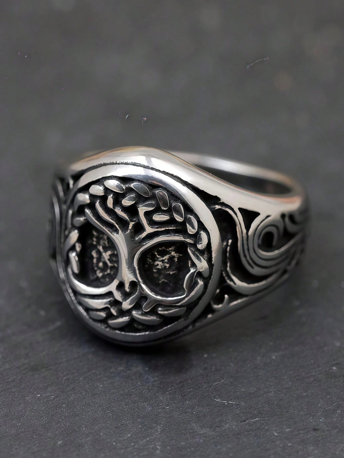 1pc Punk Style Stainless Steel Ring, Cool Gift For Men, Party Accessory
