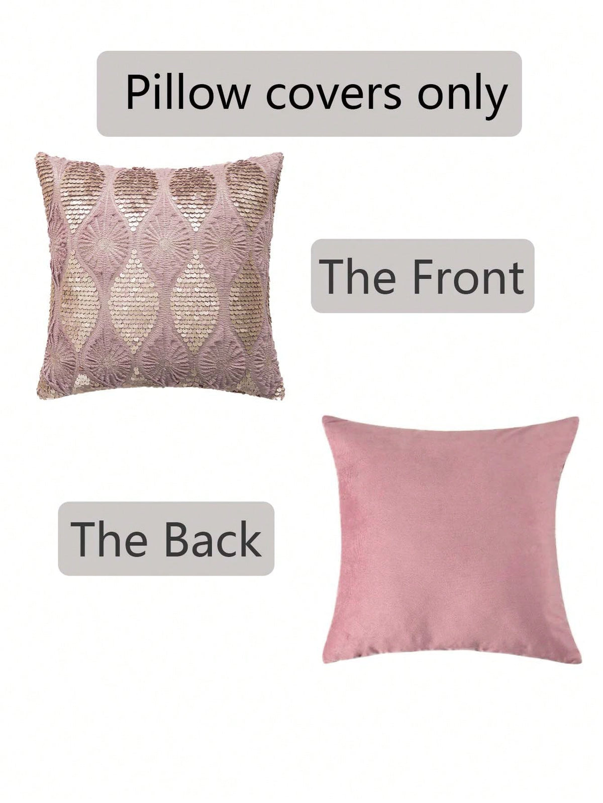 1pc PV Velvet Sequin Throw Pillow Cover (No Pillow Insert), Square Polyester Sequin Embroidered Cushion Cover, Suitable For Party, Living Room, Dining Room, Holiday