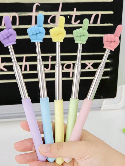 1pc Retractable Pointer Finger Reading Stick, Telescopic Finger Pointer Teaching Tool, Teacher's Pointer Pen For Reading, Blackboard, Piano, Home Use