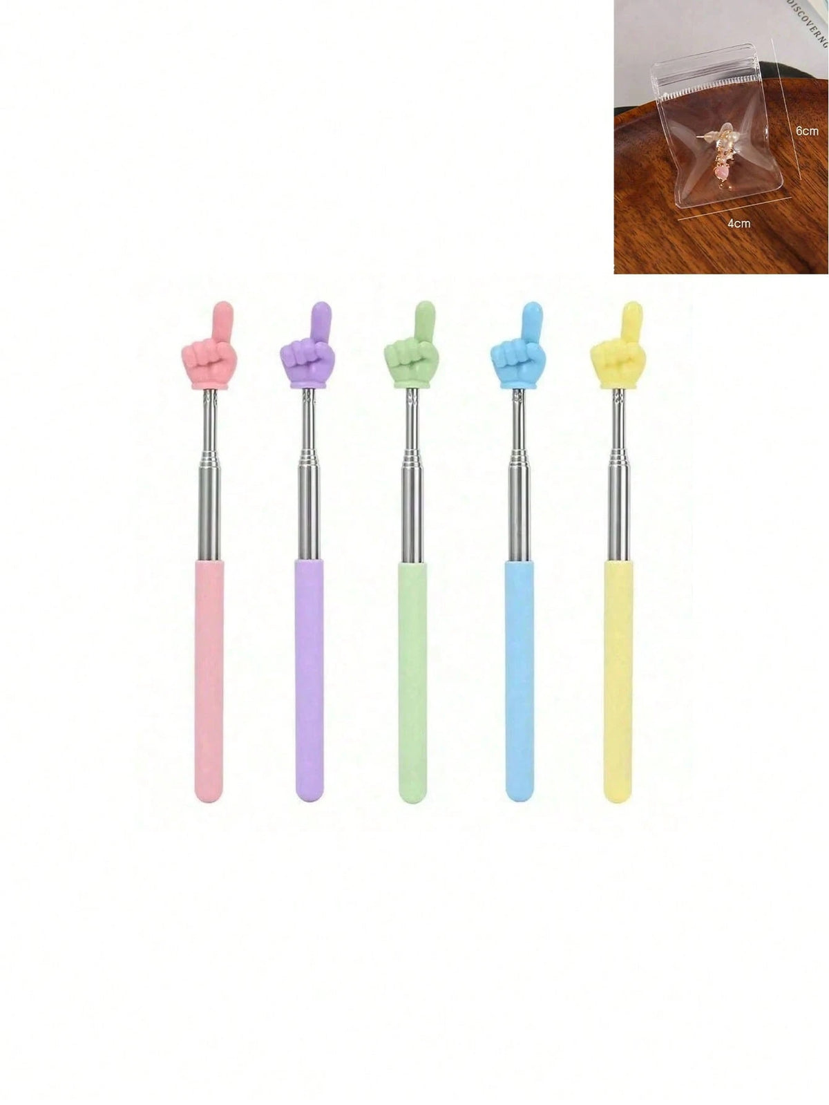 1pc Retractable Pointer Finger Reading Stick, Telescopic Finger Pointer Teaching Tool, Teacher's Pointer Pen For Reading, Blackboard, Piano, Home Use