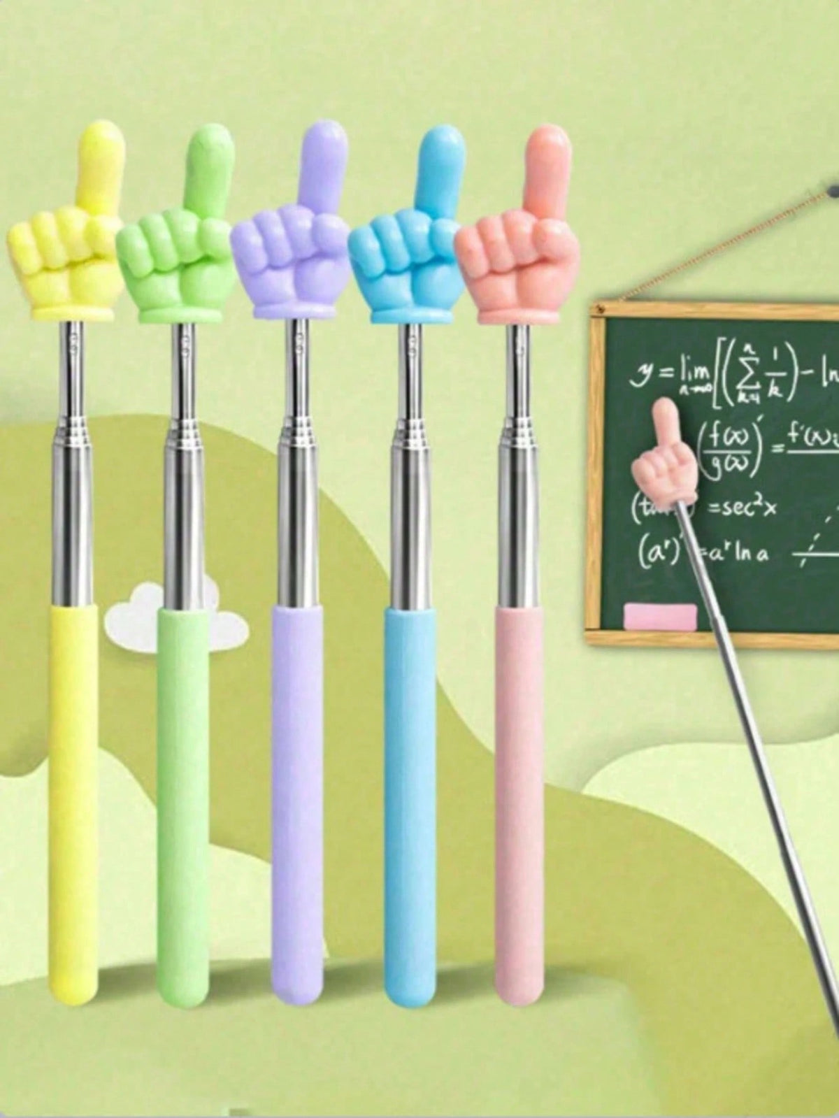 1pc Retractable Pointer Finger Reading Stick, Telescopic Finger Pointer Teaching Tool, Teacher's Pointer Pen For Reading, Blackboard, Piano, Home Use