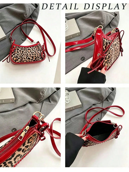 1pc Retro Lace Up Bow Decor Crossbody Shoulder Armpit Satchel Bag,Suitable For Dates, Outings, Parties,Fashionable Bow Purse For Women,Halloween Purse