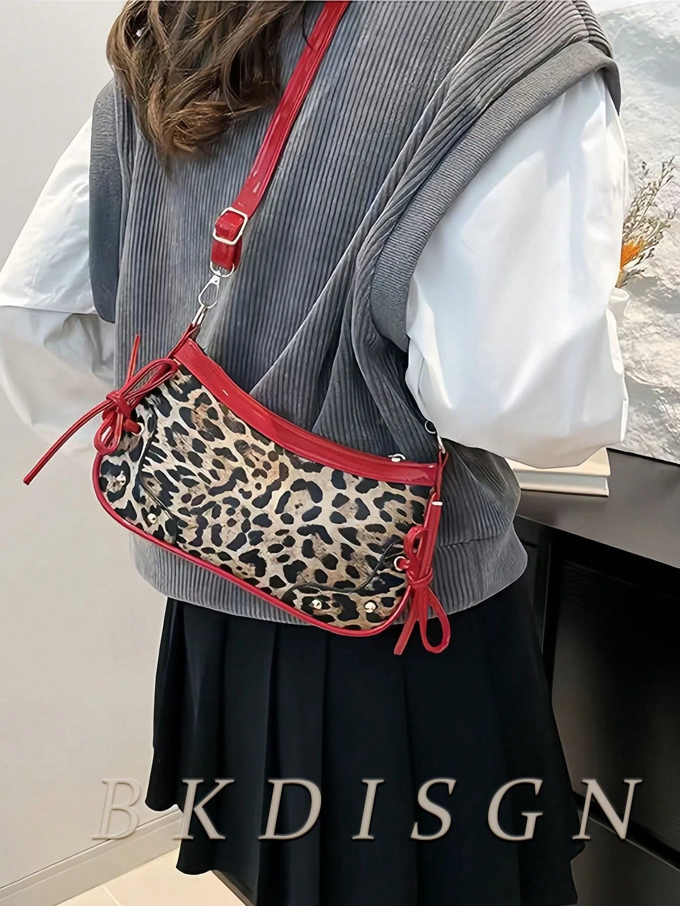 1pc Retro Lace Up Bow Decor Crossbody Shoulder Armpit Satchel Bag,Suitable For Dates, Outings, Parties,Fashionable Bow Purse For Women,Halloween Purse