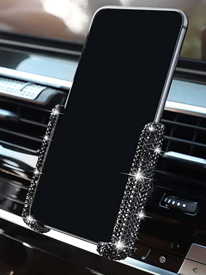 1pc Rhinestone Decor Plastic Car Phone Holder