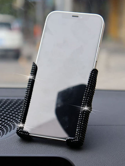 1pc Rhinestone Decor Plastic Car Phone Holder