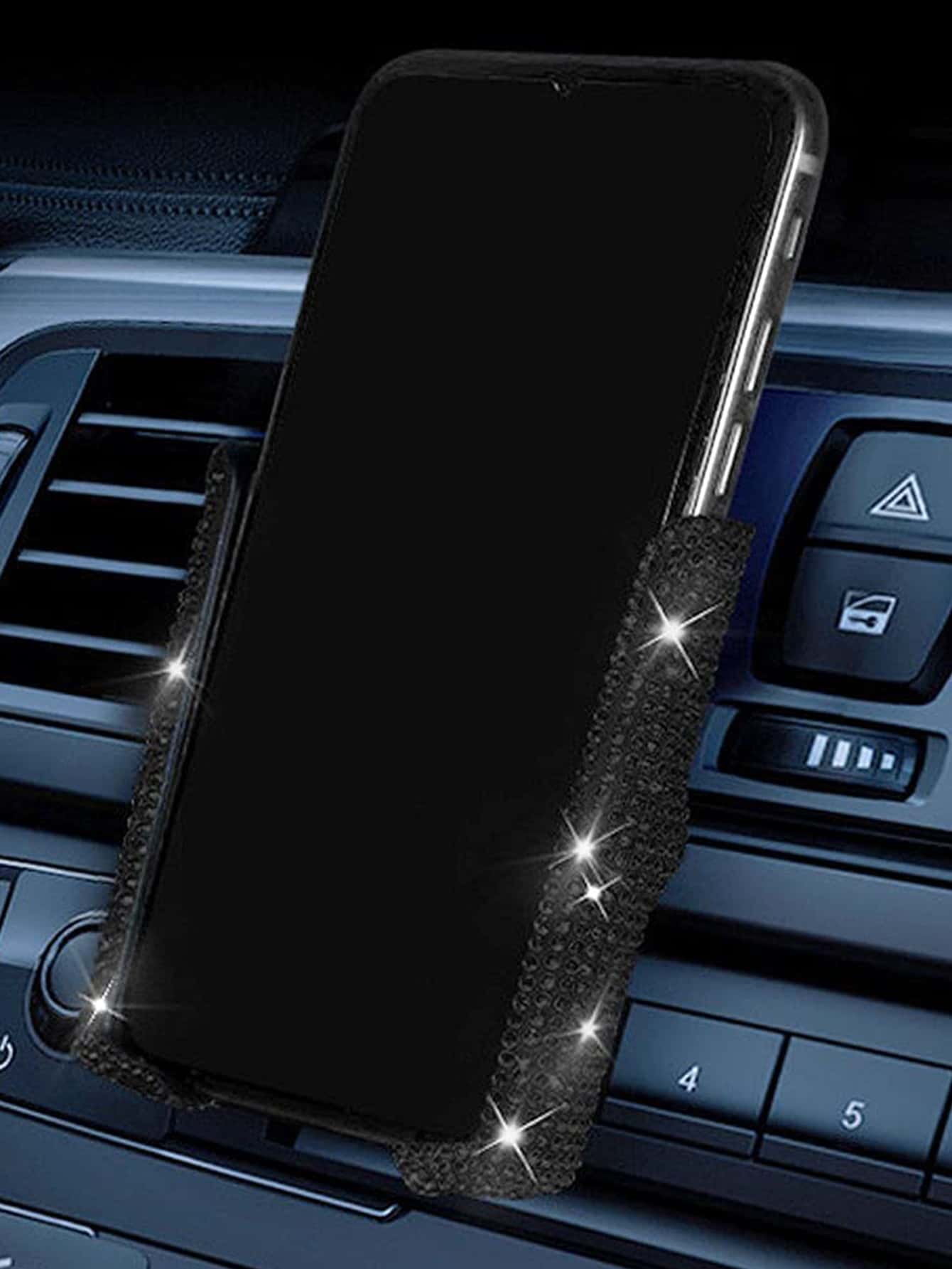1pc Rhinestone Decor Plastic Car Phone Holder