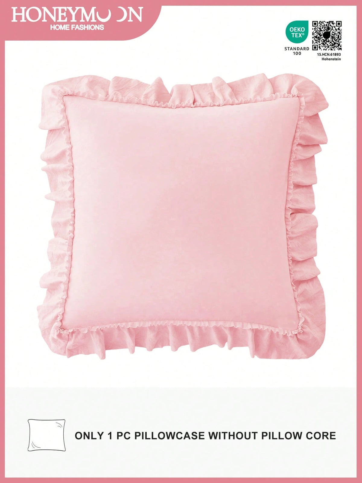 1pc Romantic French Ruffled Quilted Envelope Pillow Cover (Pillow Insert Not Included), Fashionable & Romantic Decorative Throw Pillow Case For Bedroom/Dorm/Sofa, Ideal Gift For Couples & Friends. Mac