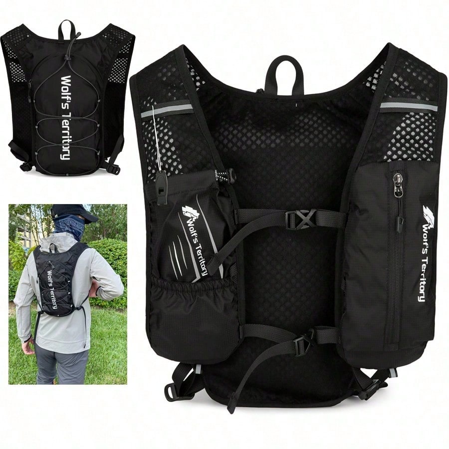 1pc Running Vest Backpack, Running Vest With 1pc 2L Water Bladder, Unisex Vest Backpack, Water Bladder Hydration Backpack For Cycling, Running, Hiking, Trail Running, Climbing And Other Outdoor Sports
