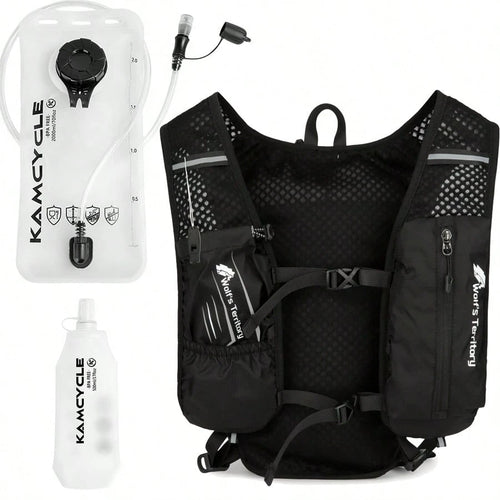 1pc Running Vest Backpack With 1pc 2L Water Bladder And 1pc 500ml Soft Water Bottle, Unisex Hydration Vest Backpack For Cycling, Running, Hiking, Trail Running, Climbing And Other Outdoor Sports (Back