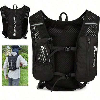 1pc Running Vest Backpack With 1pc 2L Water Bladder And 1pc 500ml Soft Water Bottle, Unisex Hydration Vest Backpack For Cycling, Running, Hiking, Trail Running, Climbing And Other Outdoor Sports (Back