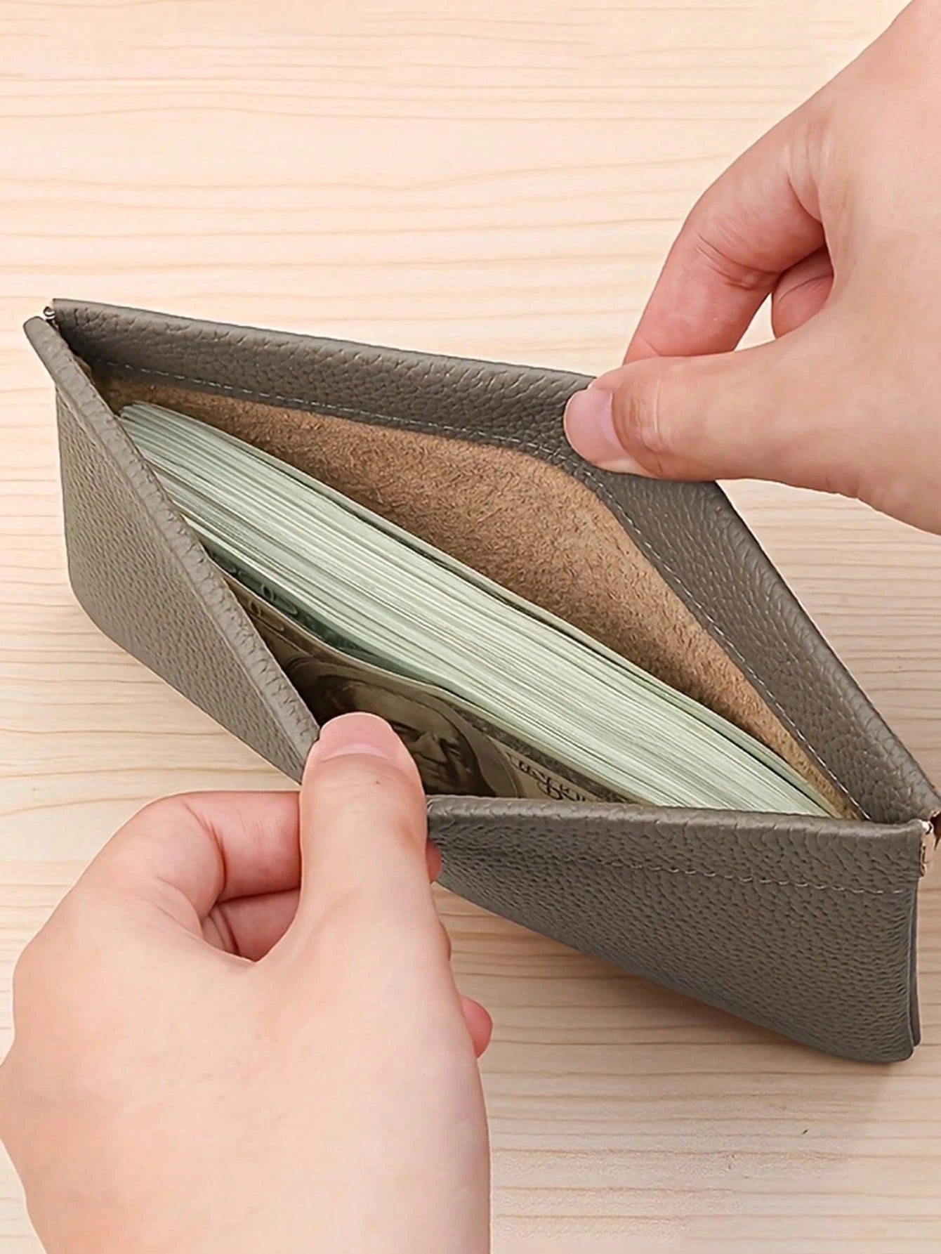 1pc Self-Locking PU Long Wallet, Can Be Used As Passport Holder, Women's Wallet, Mini Wallet, Clutch, Travel Portable