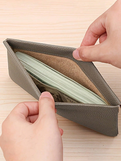 1pc Self-Locking PU Long Wallet, Can Be Used As Passport Holder, Women's Wallet, Mini Wallet, Clutch, Travel Portable
