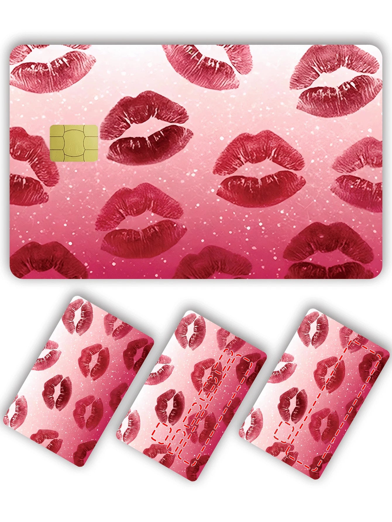 1pc Sexy Lips Official Credit Card Sticker Privacy Protection Card Skin, Personalized Independent Girl Holiday Birthday Gift PVC Material Anti-Fingerprint Anti-Scratch Wear-Resistant Card Sleeve, Card