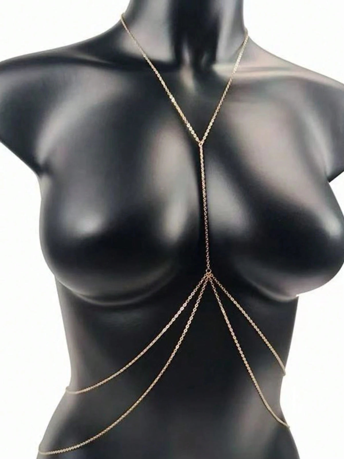 1pc Sexy Women's Body Chain, Multi-Layer Rhinestone Criss-Cross Bikini Bra Body Jewelry, Summer Beach Vacation Crystal Belly Chain Waist Chain, Party Essential X-Shaped Waist Chain (Material Is Iron