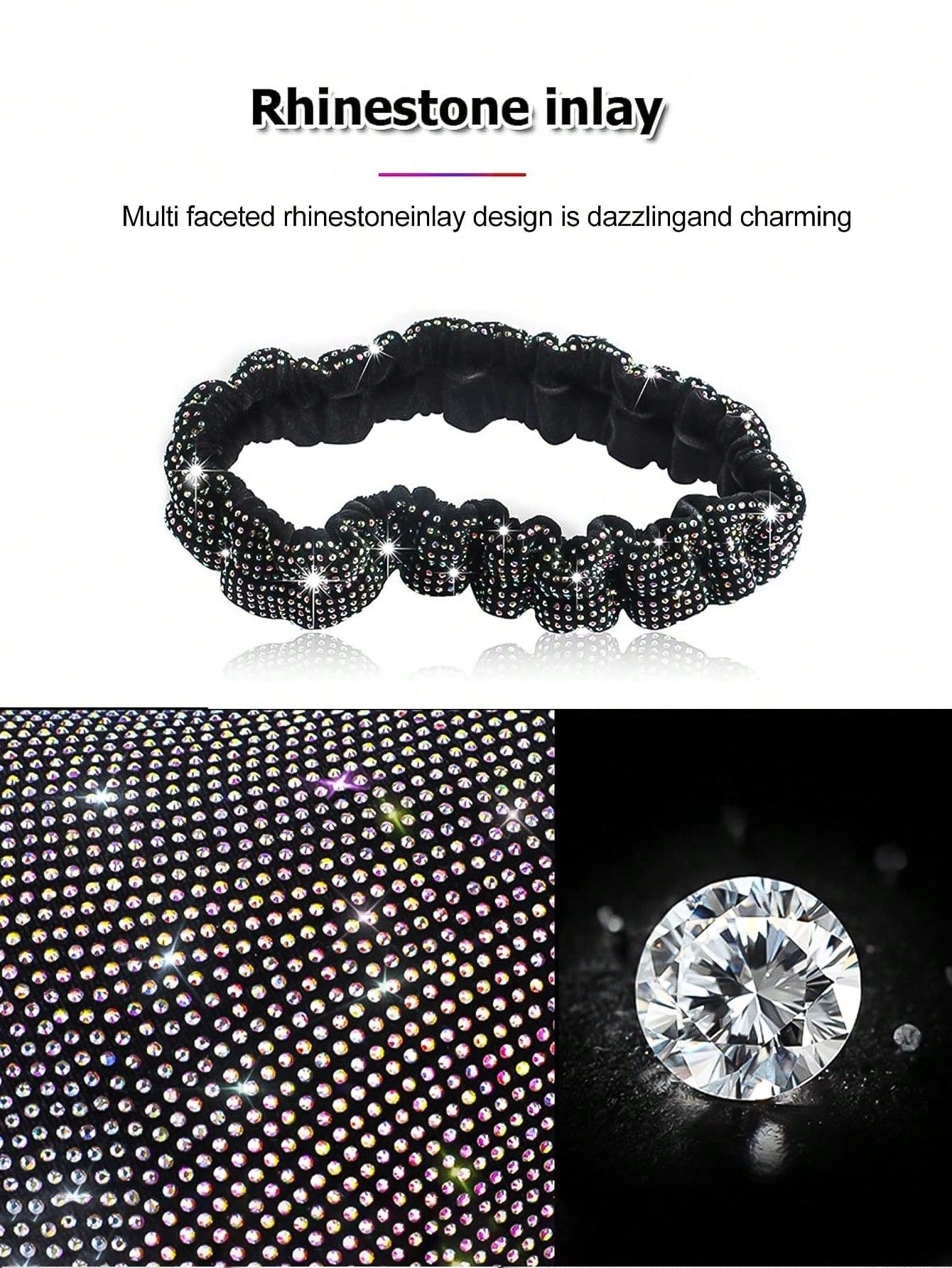 1pc Shiny Car Rearview Mirror Cover With Crystal Rhinestones, Women's Full Diamond Headrest Sleeve Interior Accessory- Universal Fit For Sedan, SUV, Van