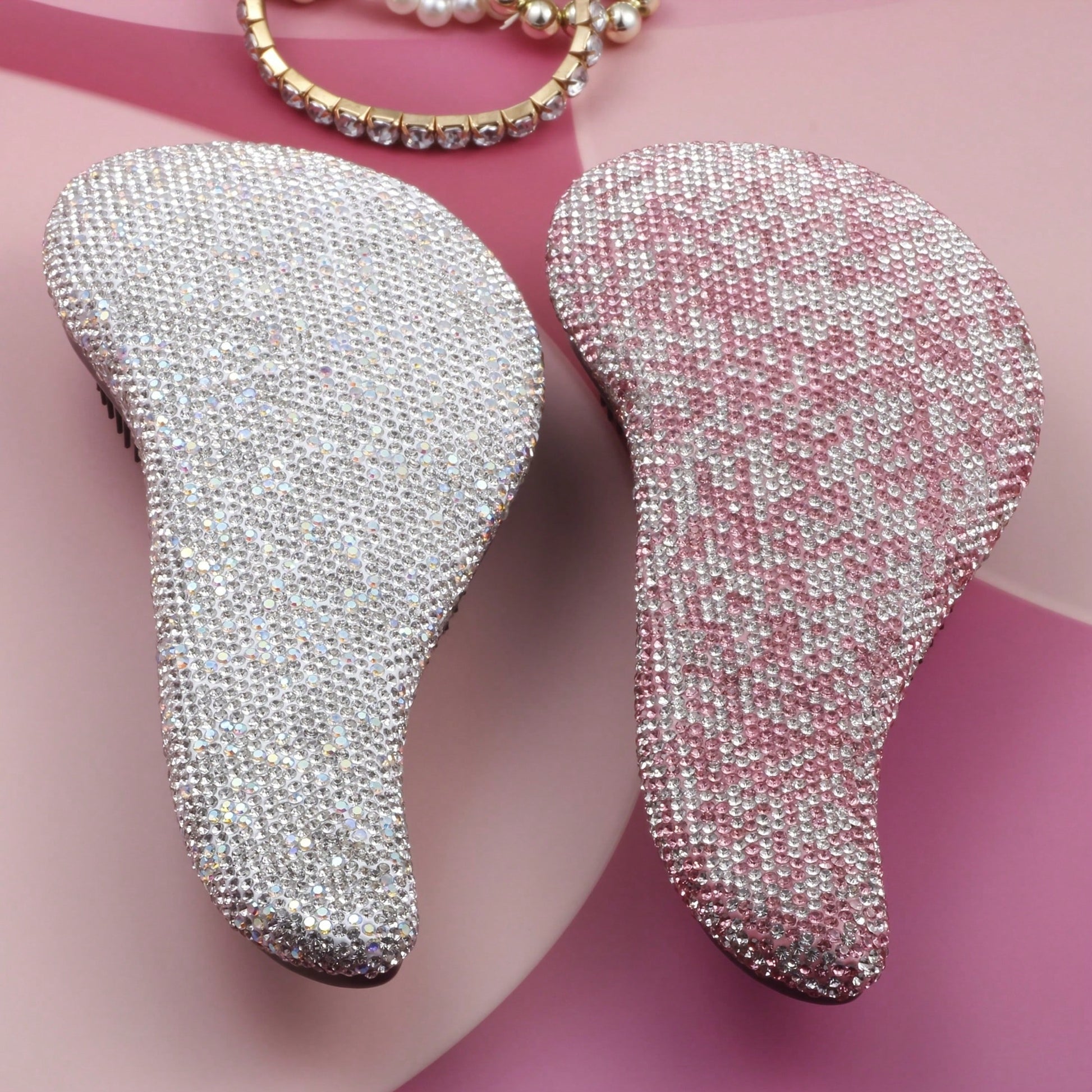 1pc Shiny Rhinestone Hair Comb For Women, Massage Pad Design, No Knots And No Hair Clogging, Portable Back Comb For Smooth Hair, Travel And Vacation Essential, Wedding Birthday Party Holiday Gift, Hai