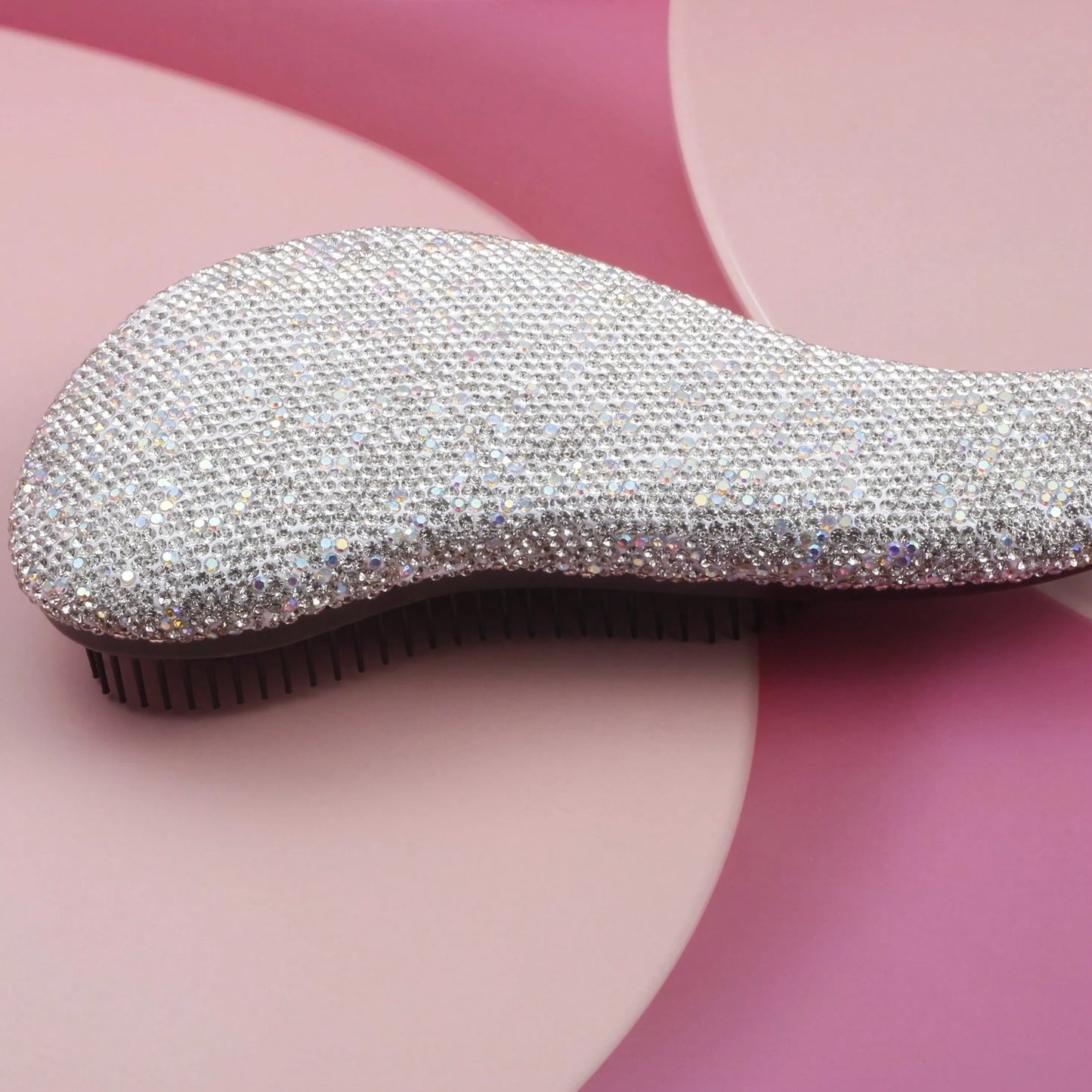 1pc Shiny Rhinestone Hair Comb For Women, Massage Pad Design, No Knots And No Hair Clogging, Portable Back Comb For Smooth Hair, Travel And Vacation Essential, Wedding Birthday Party Holiday Gift, Hai