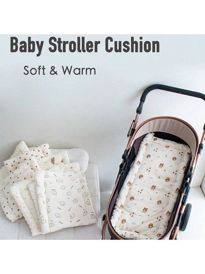 1pc Soft & Comfortable Boucle Stroller Blanket, Thickened Non-Slip Stroller Pad, Suitable For Crib & Bassinet, Reversible
